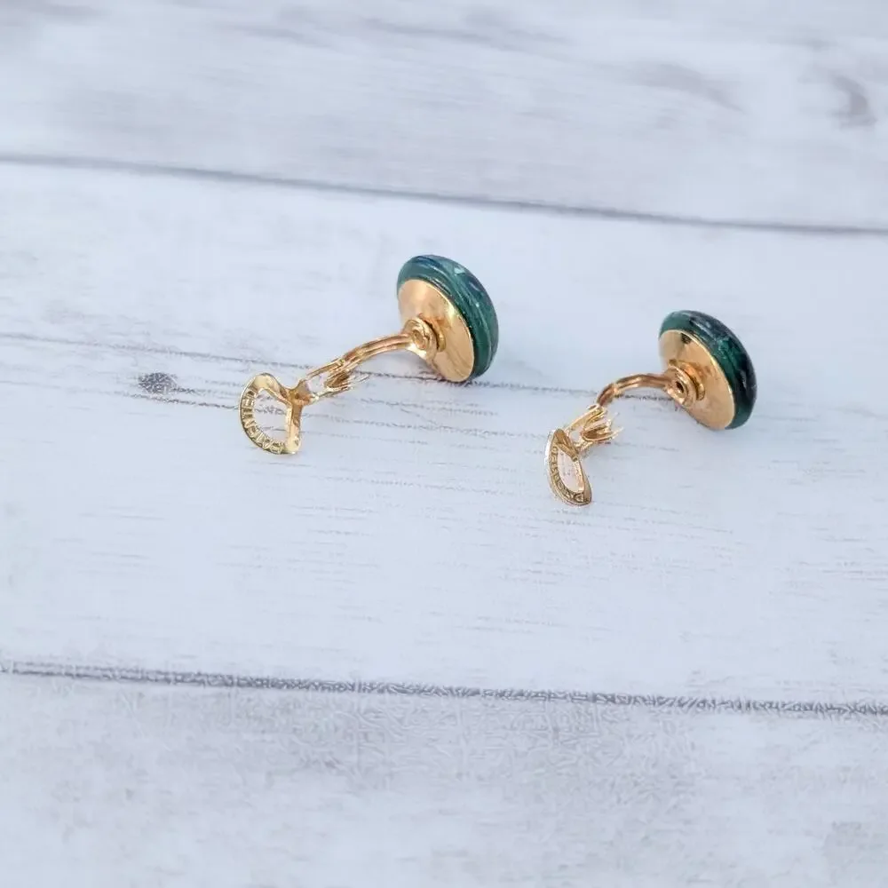 Vintage Clip On Earrings Green Tones 0.5